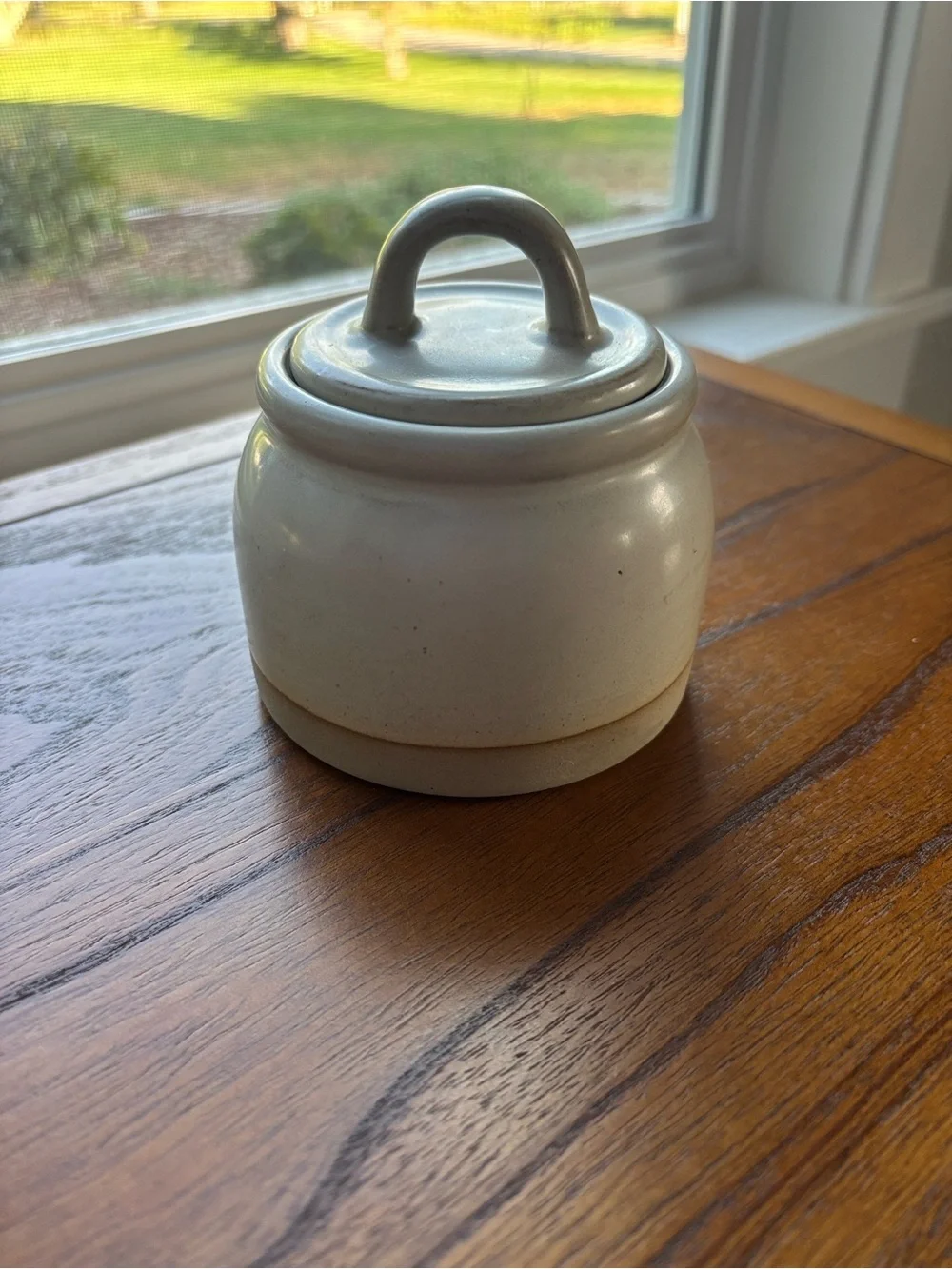 Hearth & Hand Cream Ceramic Lidded Canister with Handle